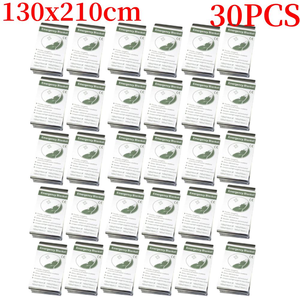 Emergency Thermal Poncho Blanket Lightweight Folding Water Resistant Windproof Sunshade Reusable First Aid Camping Mat Pad Cover