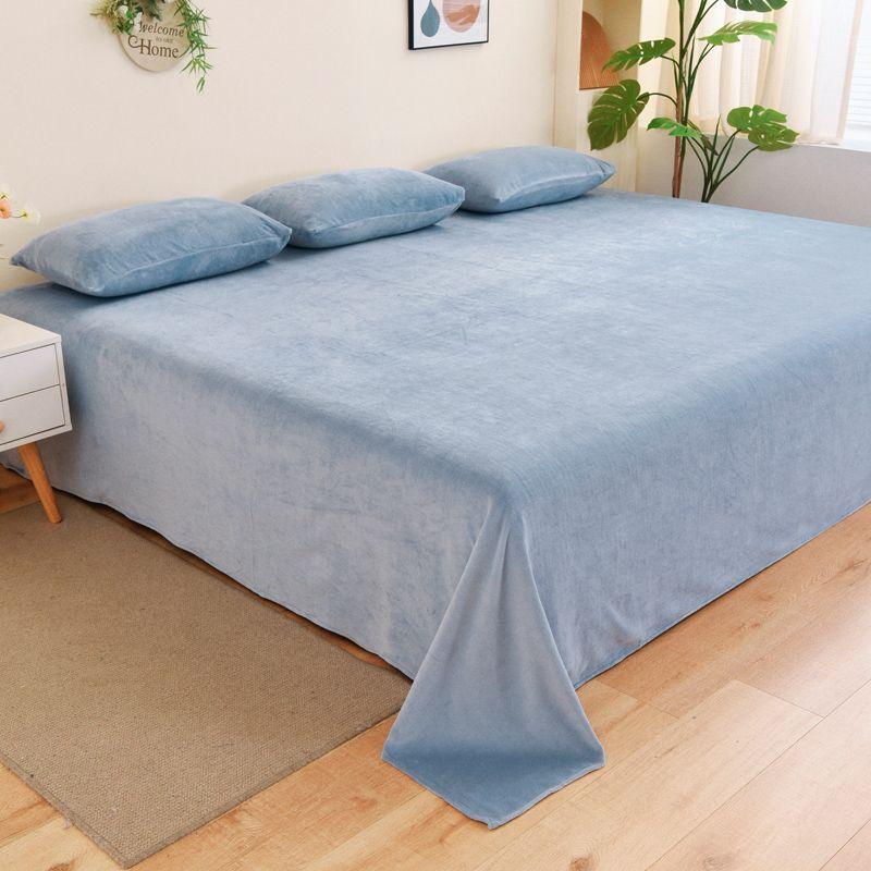 Зимняя теплая толстая плюшевая бархатная плоская простыня — фото 14