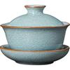 Qi Xuan Yuan New Chinese Ru Kiln Ice Flower Ceramic Gaiwan