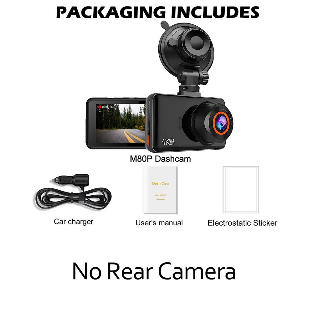 UHD 4K Dash Cam WiFi GPS Mini Car DVR Front and Rear Camera Video Drive Recorder Auto Night Vision WDR 24H Parking Black Box
