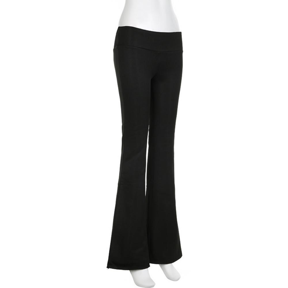 Sexy základní jednobarevné kalhoty slim s nízkým pasem, kalhoty s boot cutem, ležérní dámské kalhoty, podzim/jaro 2024, módní streetwear, dámské