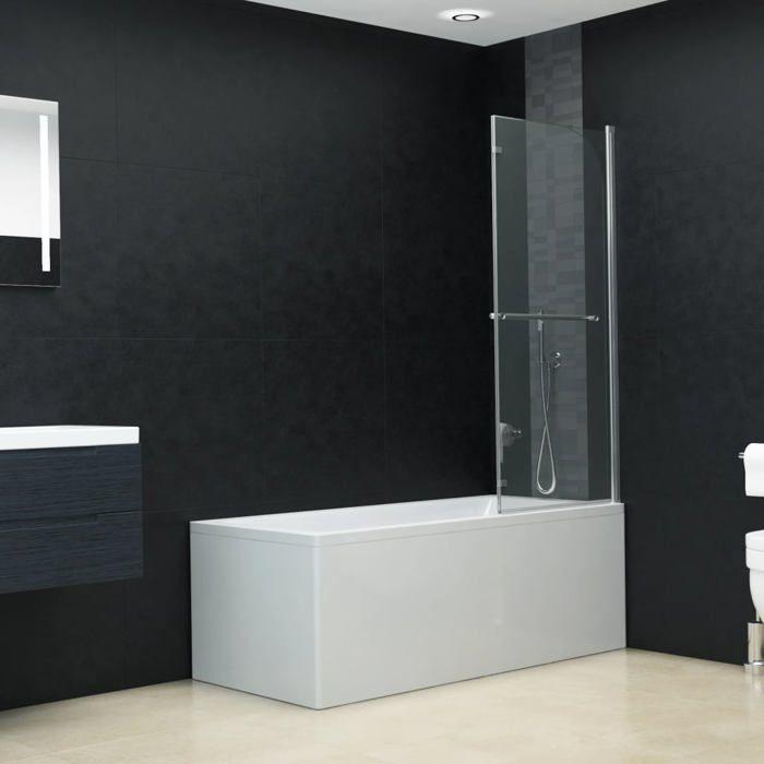 VidaXL Cabine de Douche Pliable 2 Panneaux Écran Paroi de Douche Salle de Bain Salle d'Eau Cabinet de Toilette Maison 144677