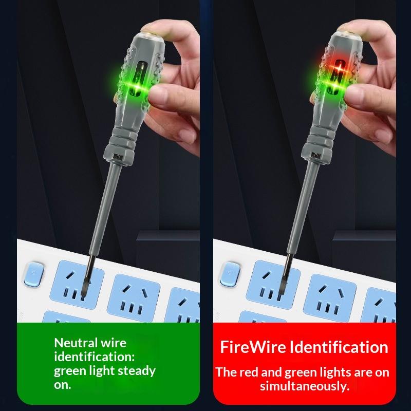 2-In-1 2Pc Screwdriver Electricity Detector High Torque Strong Magnetic Voltage Test Pen Screwdriver For Electricity Detection