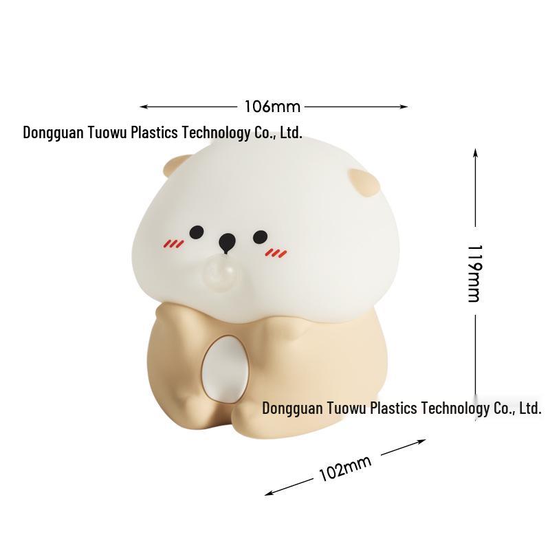 

Bubble-Blowing Otter Silicone Night Light: Rechargeable Bedside Atmosphere Lamp and Gift *