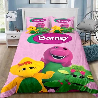 Druk 3D Barney Kreskówkowi Przyjaciele Pościel Podwójna Twin King Poszewka na Kołdrę Kołdra Poszewka na Poduszkę Chłopcy Dziewczynki Dorośli Sypialnia
