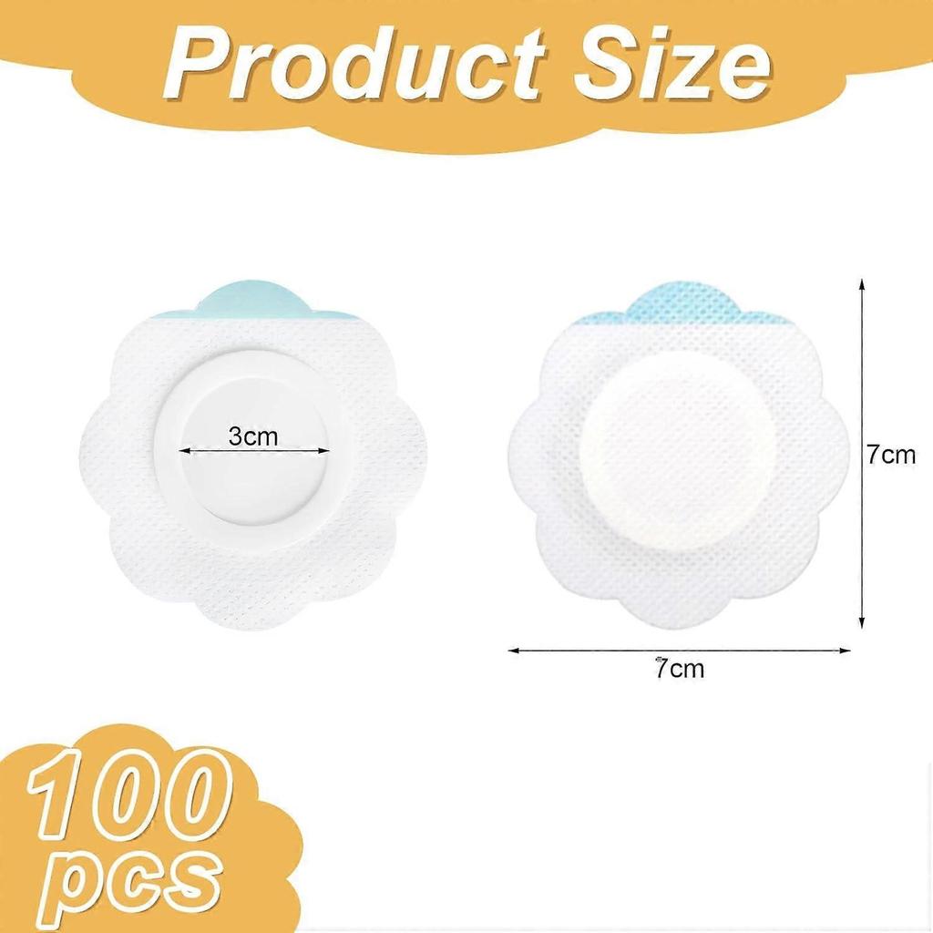 100 stuks Ricinusolie Navelpiercing Pleisters - Zelfklevende Wegwerp Ricinusolie Pleisters voor Navel, Biologisch Zeer Absorberend