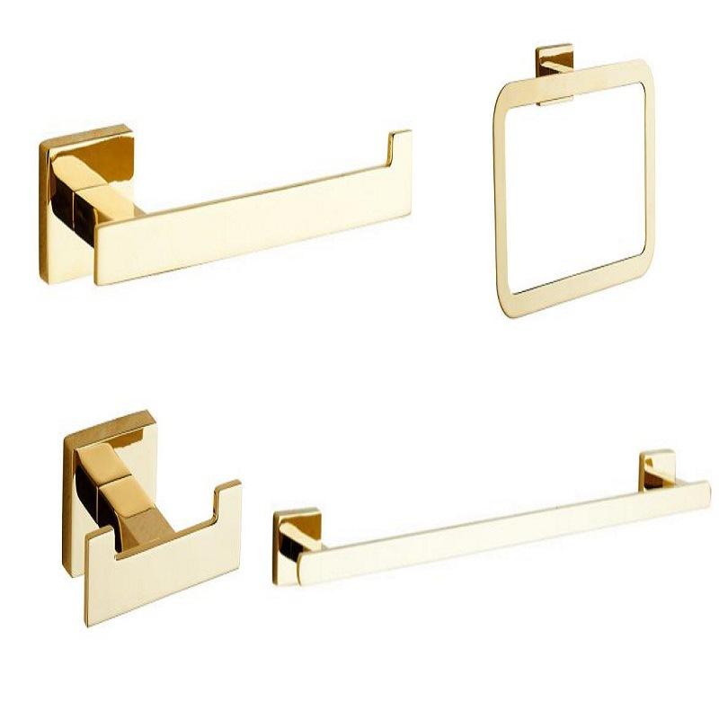 Tuqiu Gold Towel Ranger Brass Towel Holder Wall Mounted Towel Rack, Paper Holder ,Robe Hook Bathroom Accessory