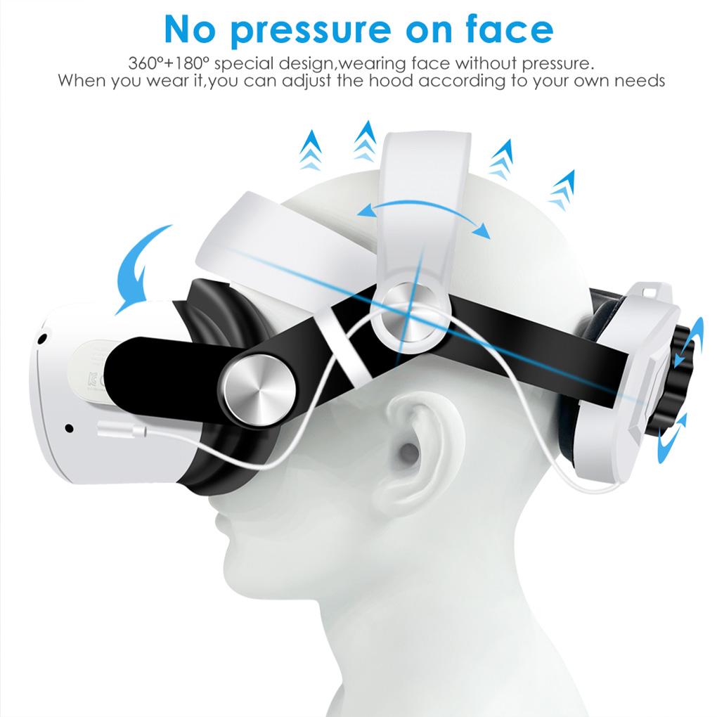 VR Headset Rechargeable Enhanced Adjustable Head Strap Power Bank Headband Support Replacing Bracket Accessory