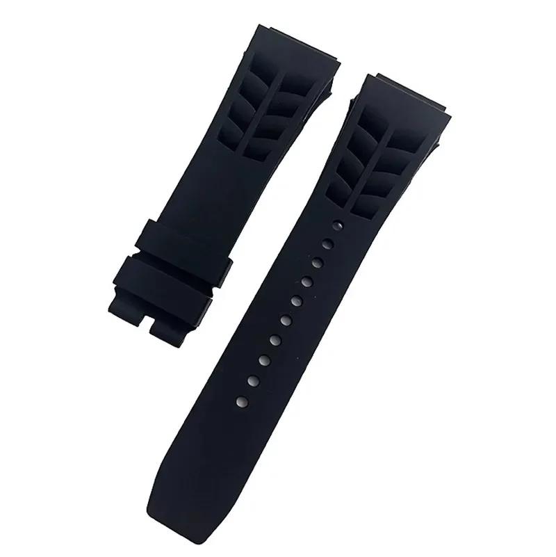 Soft rubber strap For Richard Mille RM53/055/011/050 men's waterproof and sweat proof silicone bracelet 25mm Watch accessories
