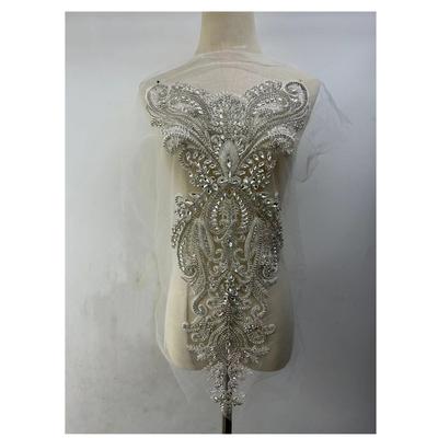 New Handmade Sew On Rhinestone Bodice Patches Appliques Sew On for Wedding Party