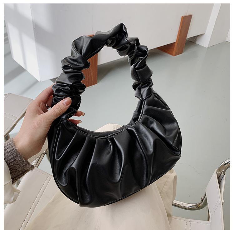 Fashion Pleated Handlebags For Women PU Cloud Bags Leisure Armpit Bag Shopping Shoulder Bags Dumpling Handbag Female Bolsos