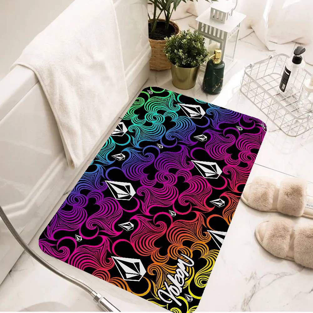 V-Volcom LOGO Floor Mat Cheaper Anti-slip Modern Living Room Balcony Printed Bedside Mats