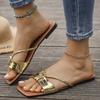 Fashion Women Trend Flats Slippers Casual Beach Sandals Summer Open Toe Walking Slippers Luxury Square Toe Shoes 2024 New Slides Women