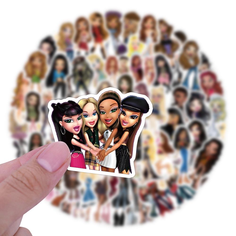 Cartoon Bratz Stickers - 55-110 Waterproof Sheets for Journals, Water Bottles, Laptops