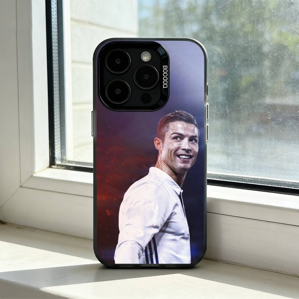 

R-Ronaldo Cool CR7 football Phone Case For iPhone 17,16,15,14,13,12,11 Plus,Pro Max,XS,Colorful Silver Phone case Funda Cover iPhone14Plus