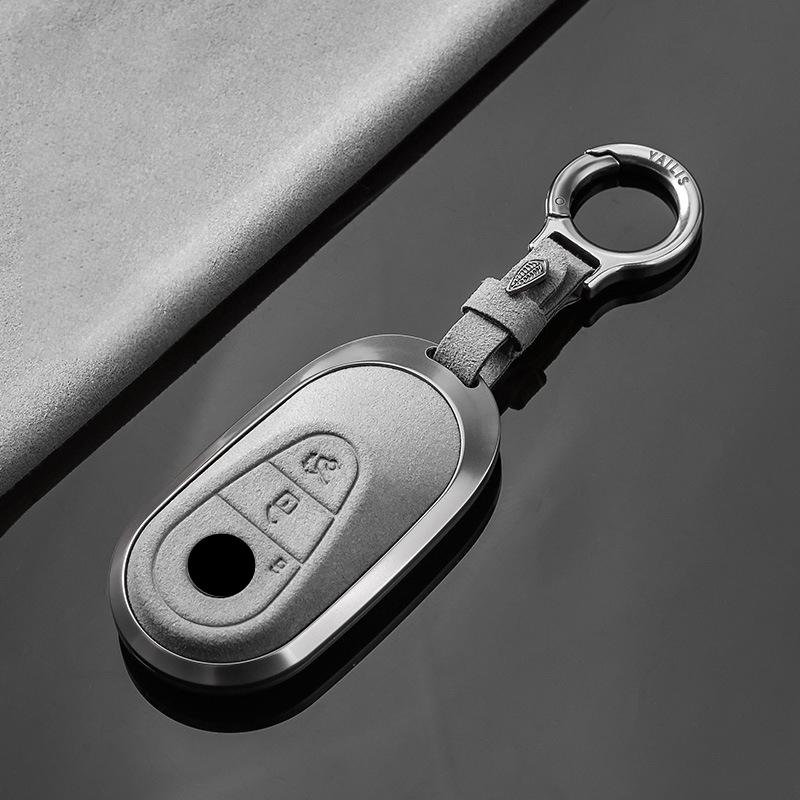 Metal Suede Car Remote Key Cover Case Holder Shell Chain Fob For Mercedes Benz B C E S Class S400L Cla Cls Glc Gle Gls Eqe Eqs