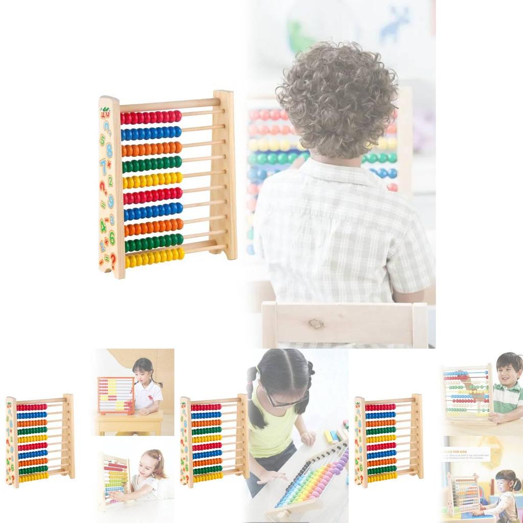 Cadre d'Abaque en Bois pour l'Éducation Précoce des Enfants avec Comptage à Dix Niveaux pour l'Apprentissage des Mathématiques et le Développement des Compétences