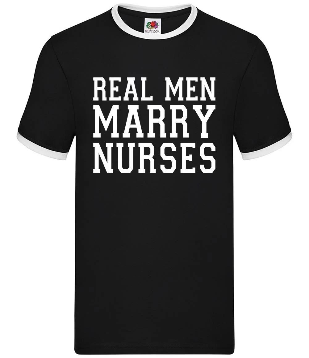 Real Men Marry Nurses - Mens Ringer - Nurse Nursing Funny Gift Doctor XXXL