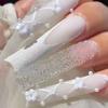 Bridal Wearable Nail Patch Pearl Glitter European and American Wearable Nail Patch Long Nail Art False Nail Wholesale