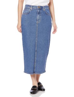 Gonna da Donna Lee Stretch Denim Long LL2725, Blu,