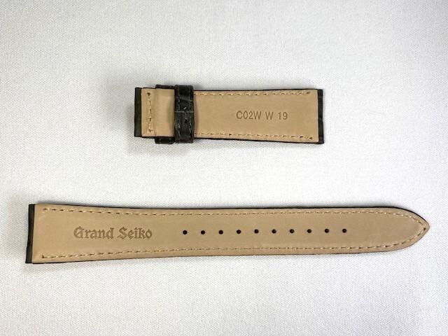 C02W049J0 SEIKO Grand Seiko 19mm Genuine Leather for Strap, Crocodile, Gray, SBGY023G/9R31-0AF0