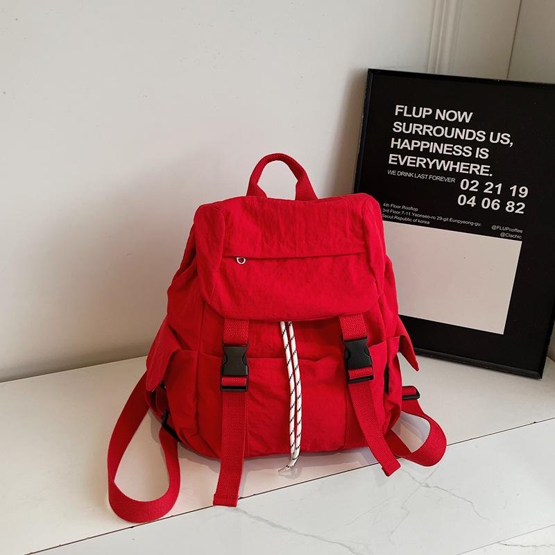 The Backpack Is Fashionable with Pleated and Stylish The Schoolbag Is Trendy and Fresh and It's A Drawstring Backpack