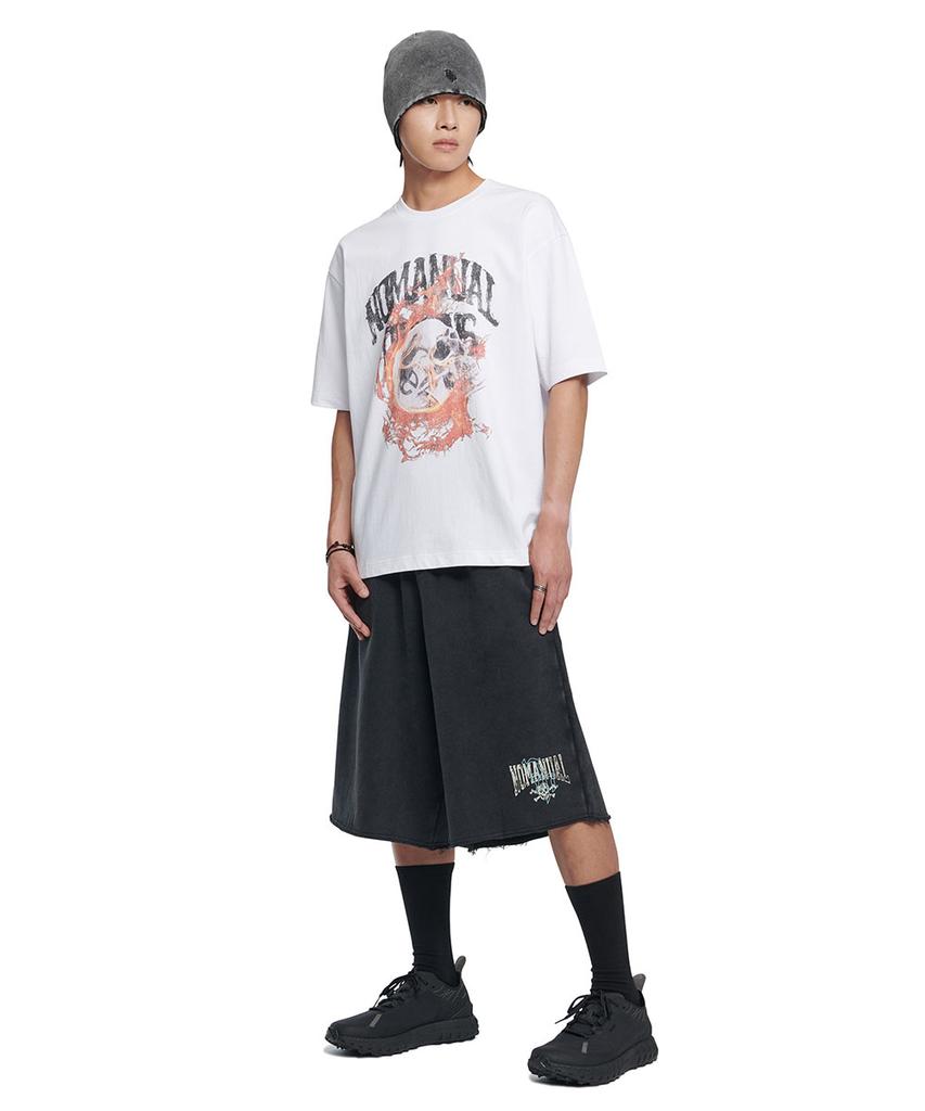 Nomaenyueol Blazing Skull T-Shirt - White