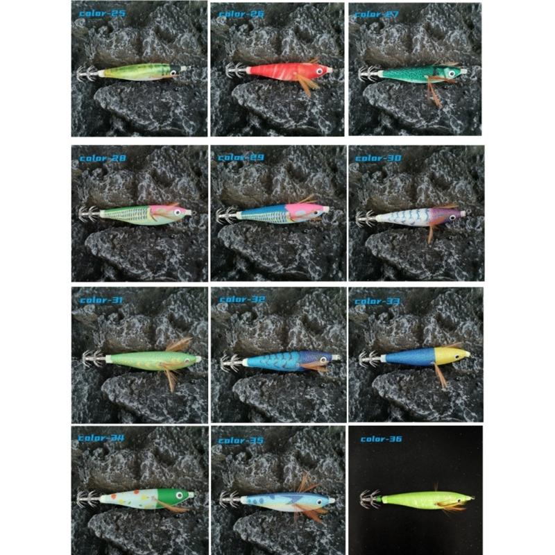 10Pcs Luminously Squid Jigs Hook Fishing Lures Baits Hard Artificial Shrimp Baits with Hook Hard Night Fishing Baits