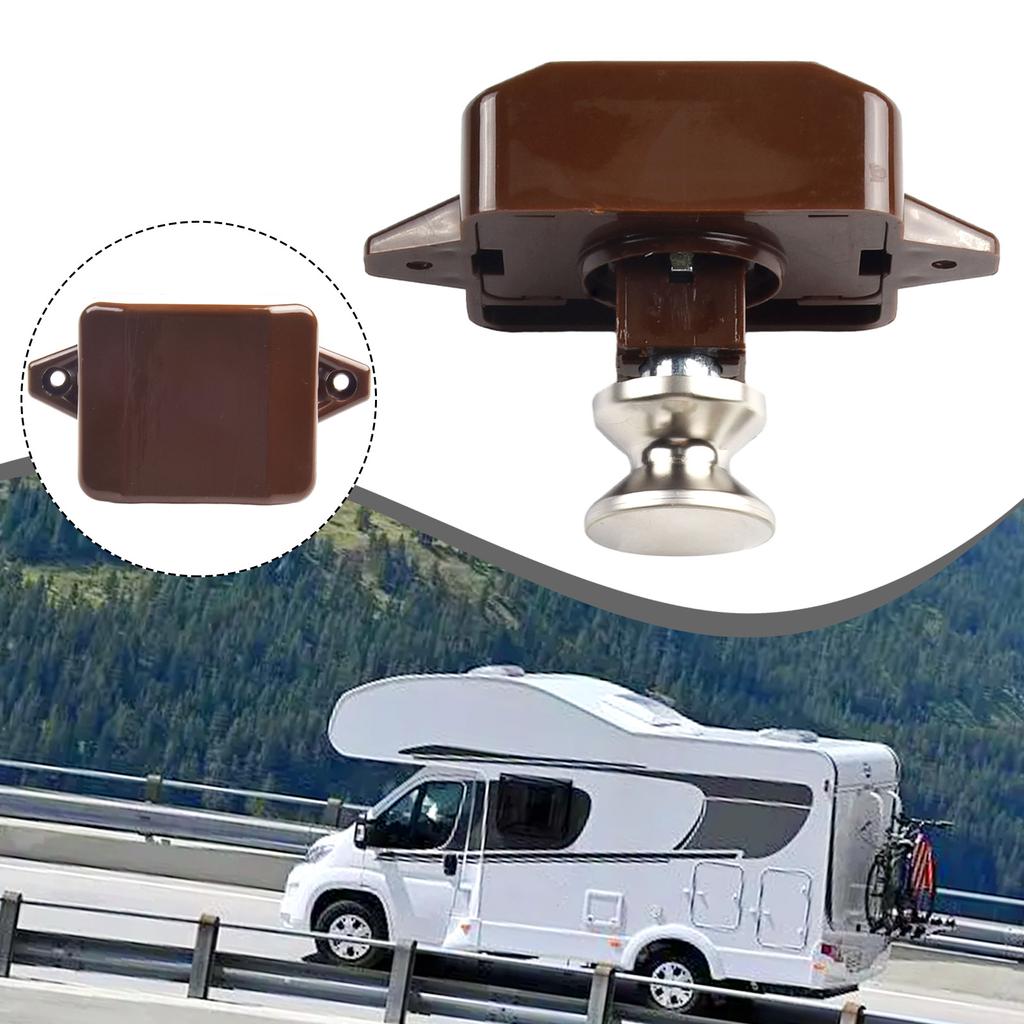 Latch Knob Push Button Catch Lock Cupboard Door Motorhome Cabinet Camper Caravan New Type With Handle Button Type Ship, Yacht, R