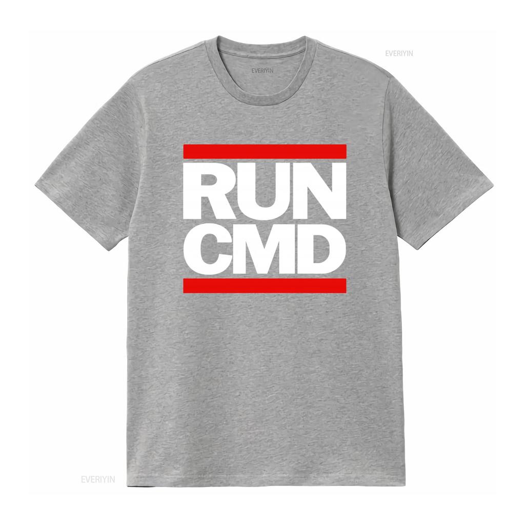 Run Cmd T Shirt for Computer Geeks Mens Funny vintage Washed Top For Everyday Wear graphic Stretched Casual Versatile Stylish