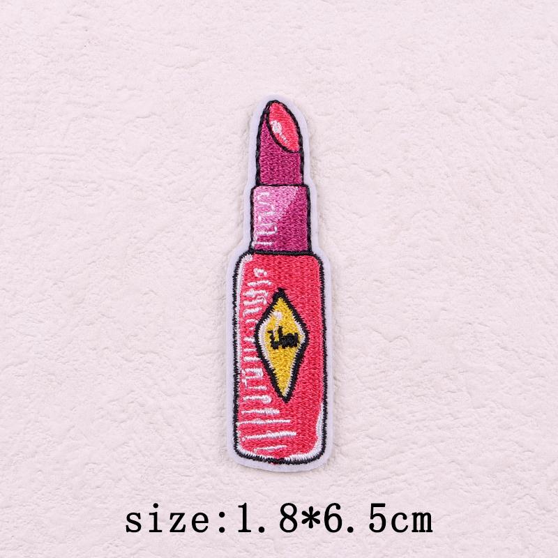 Pink Cartoon Embroidery Patch Iron On Patches For Clothing Flower Letters Patches On Clothes Sewing Fusible Patch Applique Decor