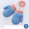 Autumn and winter baby cute bag finger velvet warm outdoor cold-proof toddler neck knitting children's gloves