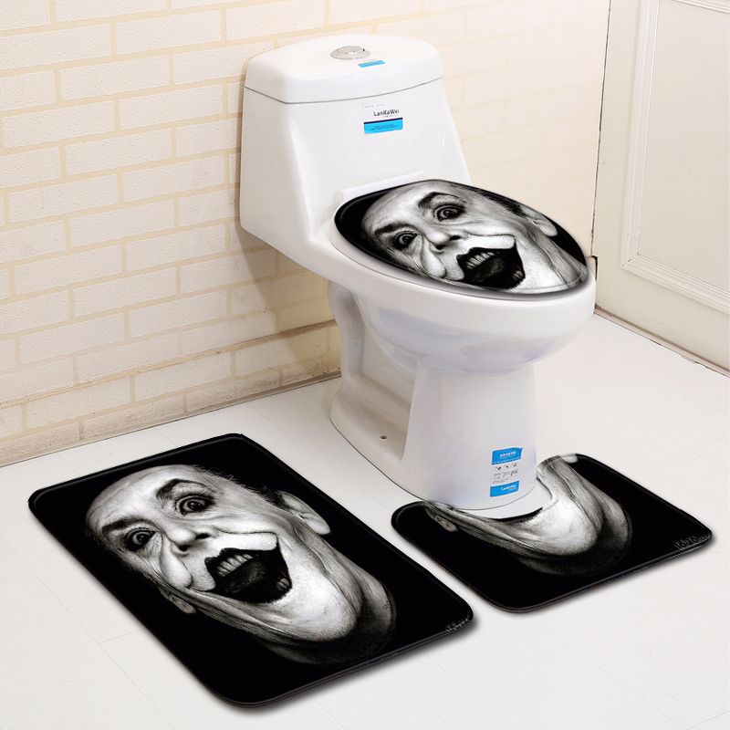 Personality Thriller Bathroom Toilet Three-Piece Floor Mat Door Mat Bathroom Carpet Now