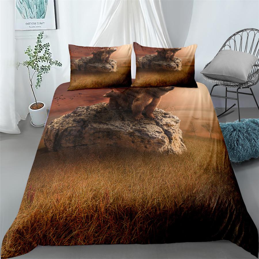 Grizzly Bear 3d  Duvet Cover Set King Queen Double Full Twin Single Size Bed Linen Set