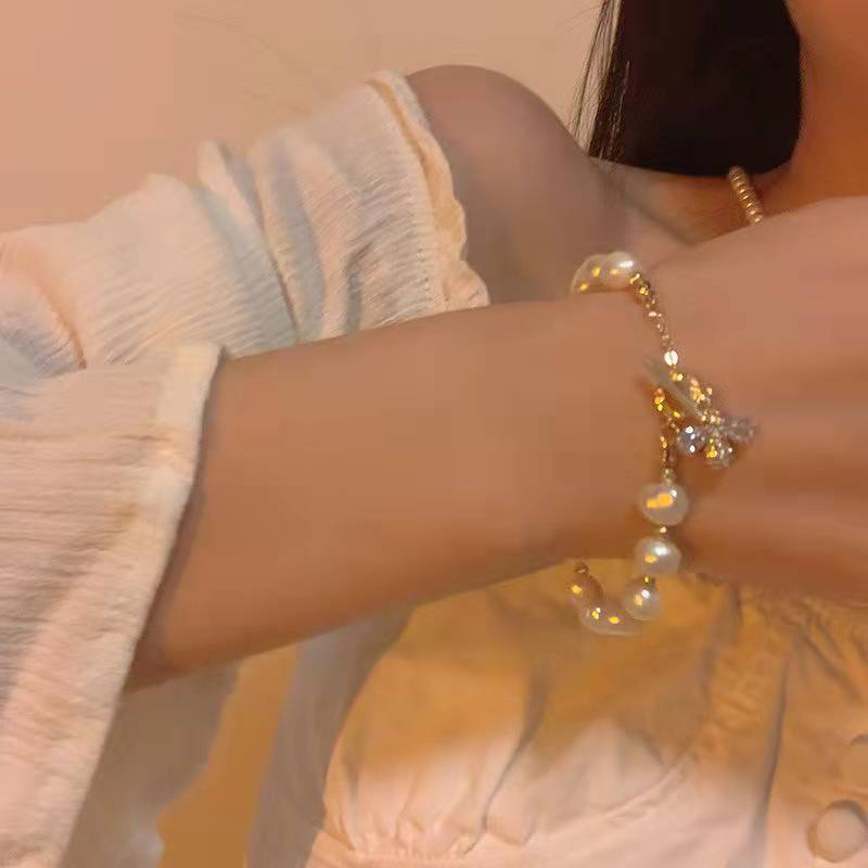 Fashion Imitation Pearl Bracelet for Women Girls Adjustable Chain Bracelets Elegant Handmade Jewelry Gifts Korean Style Vintage Birthday Gift