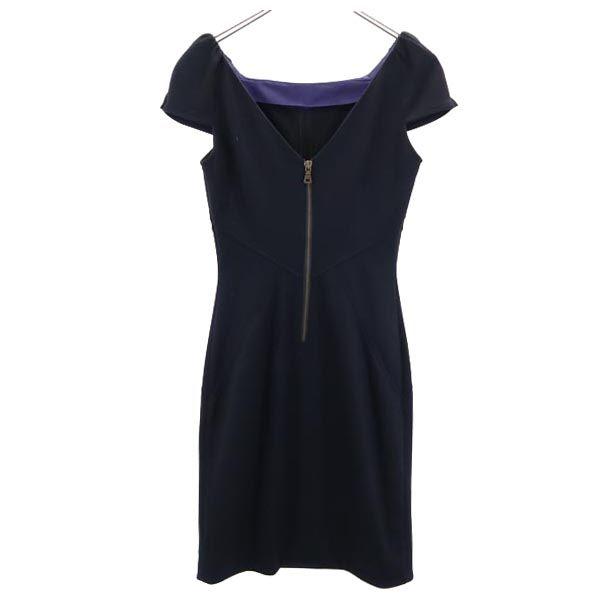 Diane von Furstenberg שמלת גוף קצרת שרוולים 2 שחור נשים משומש