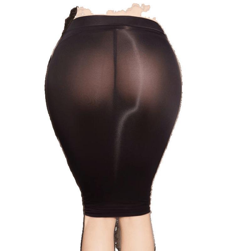 Silky, Hip-Hugging See-Through Half Skirt for Women