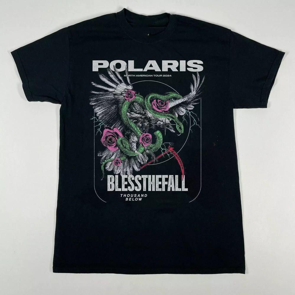 SALE Polaris and Blessthefall Tour Thousand Below T Shirt Full Size S-5XL Unisex T-Shirt M