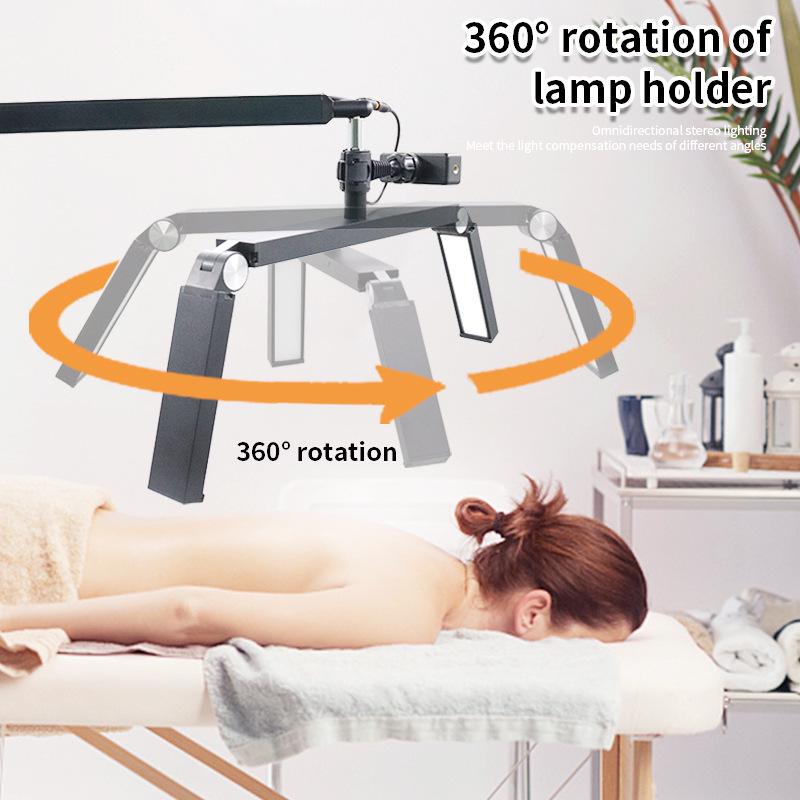 26" Remote-Controlled Folding Cantilever Lamp, 3-Head, 30W, for Nail Art, Tattooing, and Eyelash Extensions.