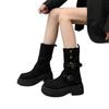 Britischer Stil mit dicker Sohle, erhöhende Martin-Stiefel für Damen, 2025 neu, Herbst und Winter, vielseitig und schlankmachend, explosive kurze Stiefel