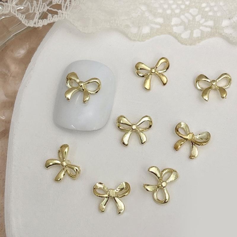 20pcs Metal Bowknot Nails Art Decoration 3D Nail Charms for Women Nails Art