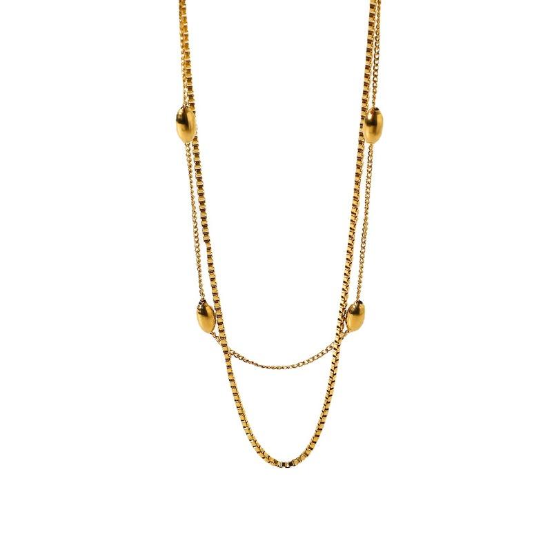 Retro Minimalist Unique High-end Gold-plated Cool Style Multi-layered Necklace for Women, A Niche Accessory for The Petite.