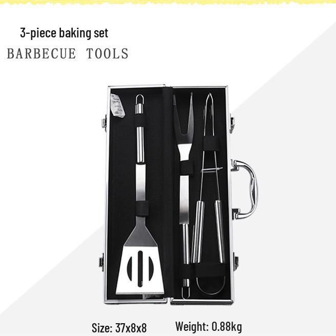 BBQ Stainless Steel 26-Piece Grilling Tool Set - Fork, Stove, Net & Outdoor Utensils