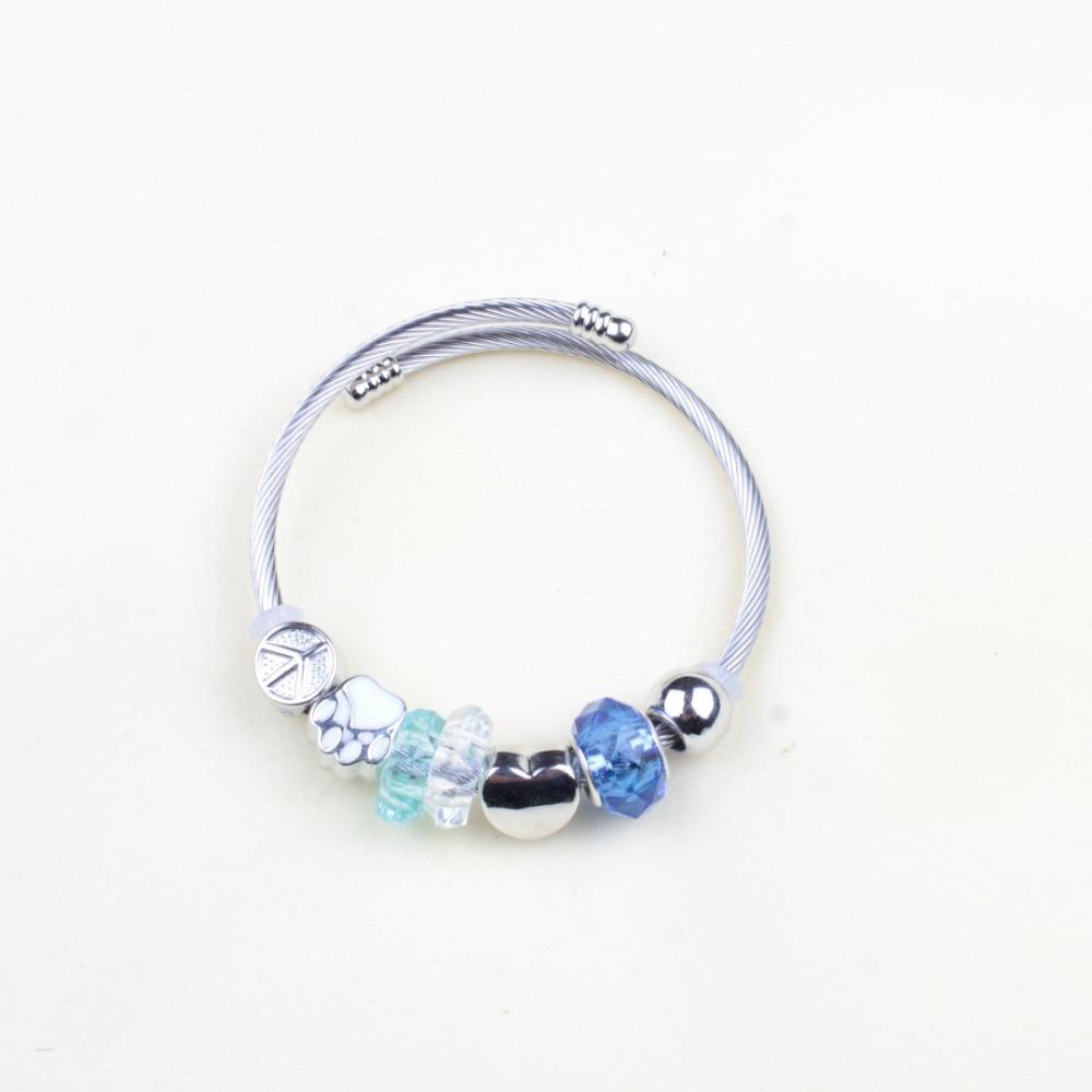 Beaded Bracelet Bangle Multi Element Stainless Steel Copper Alloy Open Spring Snake Bone Chain