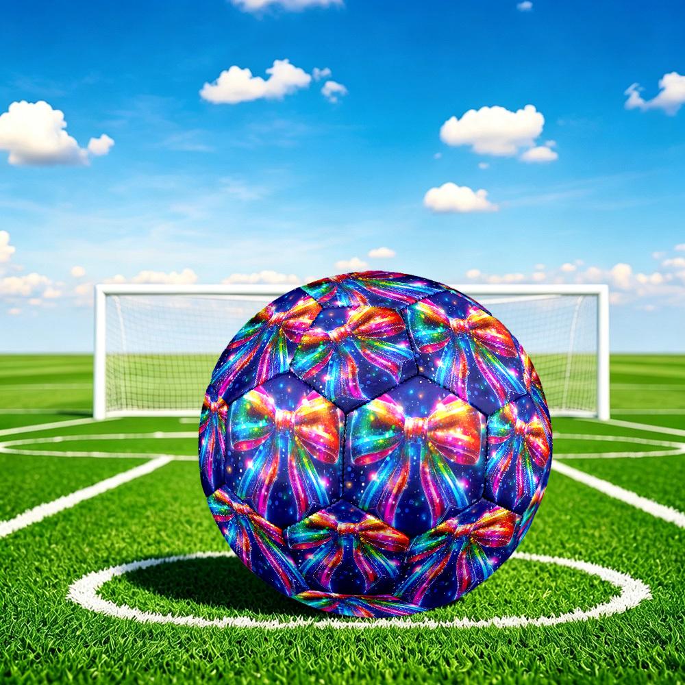 1 Stück Regenbogen Fliege Thema Fußball, Größe 5, Leichtes PVC, Fußball für das Training im Freien, Geschenk j61463