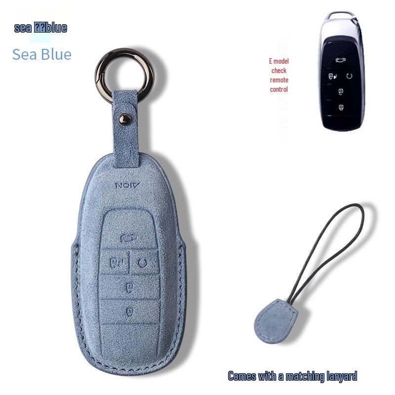 Compatible Key Case for GAC AION Y & Trumpchi GS Models (GS3, GS4, GS5, GS6m) with Suede Shell and Buckle Design