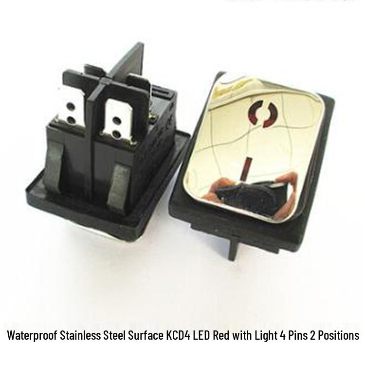 Rocker Power Reset Switch, 16A 250V, 4/6-Pin, 2/3-Position with Light, KCD4 Boat Shape