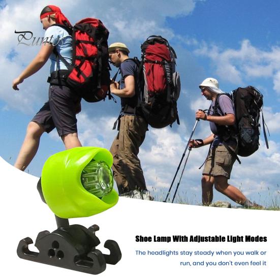 Mini Shoe Light 3 Modes Adjustable Waterproof Lightweight Rechargeable Super Bright Outdoor Camping Hiking Night Walking Sports Shoes Headlight