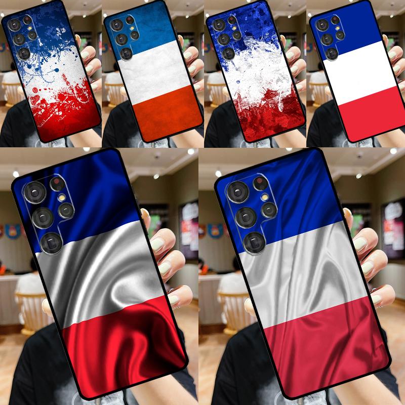 France Flag For Samsung Galaxy S24 S23 Ultra S22 S20 S21 FE S8 S9 S10 Note 10 Plus 20 Ultra Phone Case