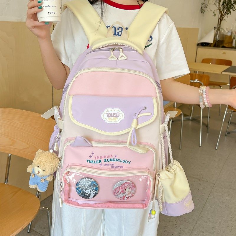 Cute School Schoolbag for Primary School Students Female Junior High School Girls High School Student Backpack Lightweight Cartoon Backpack Backpack